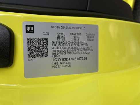 Used 2022 Chevrolet Corvette Stingray Preferred Conv w/ Battery Protection Package RWD image 33