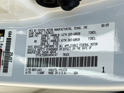 New 2025 Toyota Tundra Platinum image 34