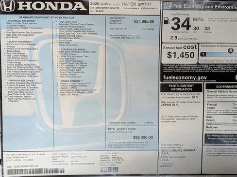 New 2026 Honda Civic Sport image 17