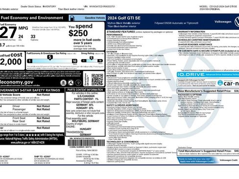 Used 2024 Volkswagen GTI SE w/ SE Leather Seats Package image 4