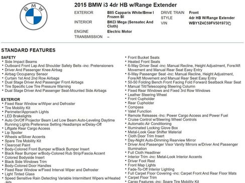 Used 2015 BMW i3 w/ Range Extender image 17