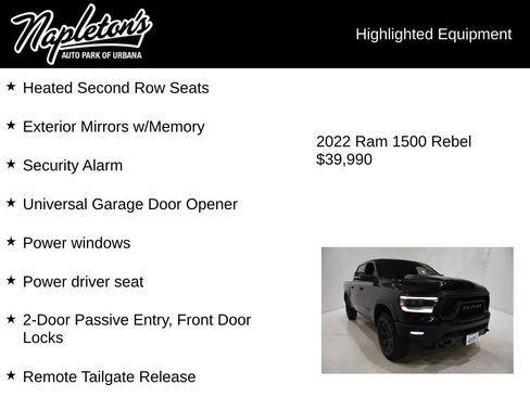 Used 2022 RAM 1500 Rebel w/ Rebel Level B Equipment Group image 16