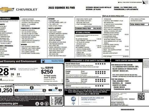 Used 2022 Chevrolet Equinox RS w/ RS Leather Package image 6