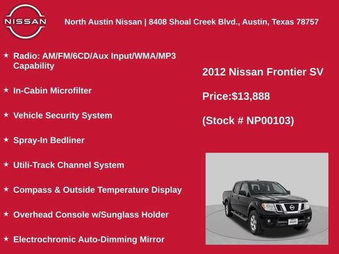 Used 2012 Nissan Frontier SV w/ SV Premium Utility Pkg RWD image 3