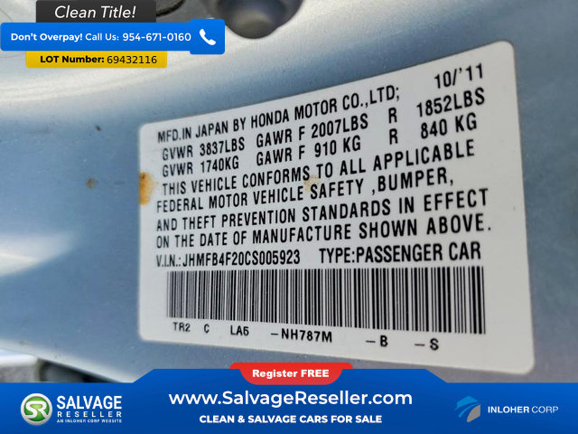 Used 2012 Honda Civic Hybrid Sedan image 16