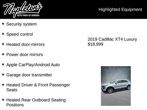 Used 2019 Cadillac XT4 Luxury w/ Cold Weather Package AWD/4WD image 5