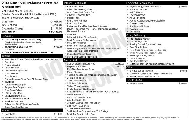 Used 2014 RAM 1500 Tradesman w/ Popular Equipment Group AWD/4WD image 2
