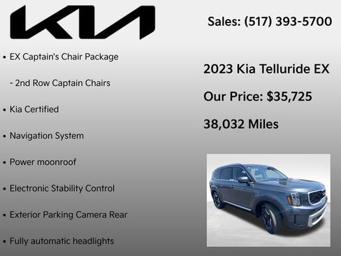 Used 2023 Kia Telluride EX w/ EX Captain's Chair Package AWD/4WD image 7
