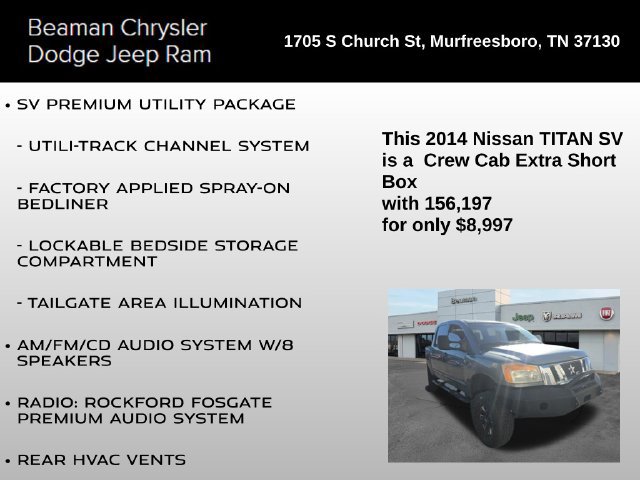 Used 2014 Nissan Titan SV w/ SV Premium Utility Package AWD/4WD image 16