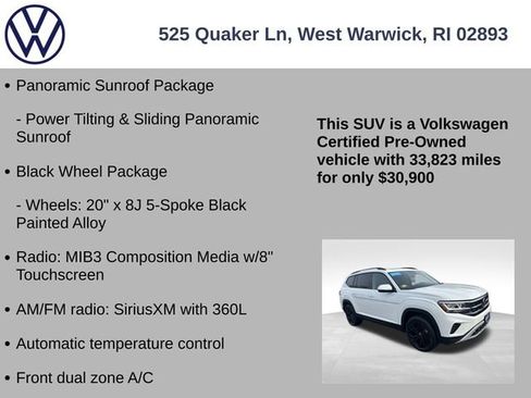 Certified 2023 Volkswagen Atlas SE w/ Panoramic Sunroof Package image 7