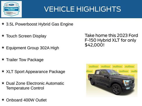Certified 2023 Ford F150 XLT w/ Equipment Group 302A High image 22