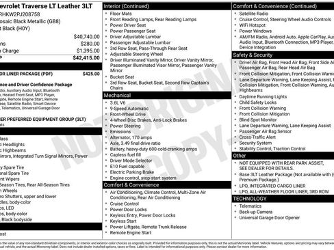 Used 2023 Chevrolet Traverse LT w/ LPO, Floor Liner Package image 12