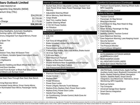 Certified 2022 Subaru Outback Limited AWD/4WD image 23