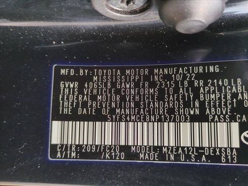 Certified 2022 Toyota Corolla SE FWD image 15