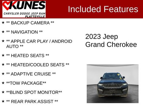 Used 2023 Jeep Grand Cherokee Limited w/ Luxury Tech Group II AWD/4WD image 2