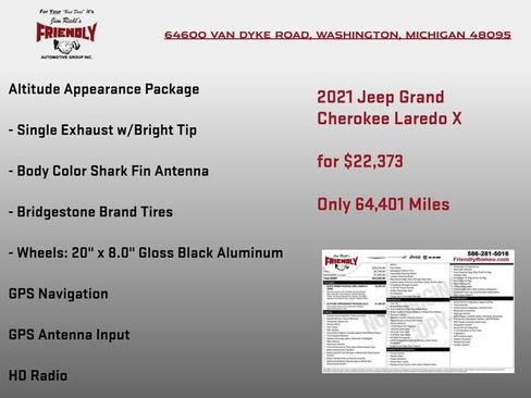 Used 2021 Jeep Grand Cherokee Laredo X AWD/4WD image 6