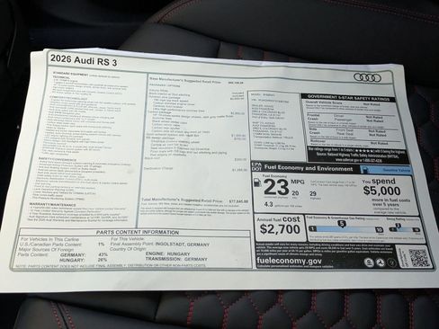 New 2026 Audi RS 3 image 18