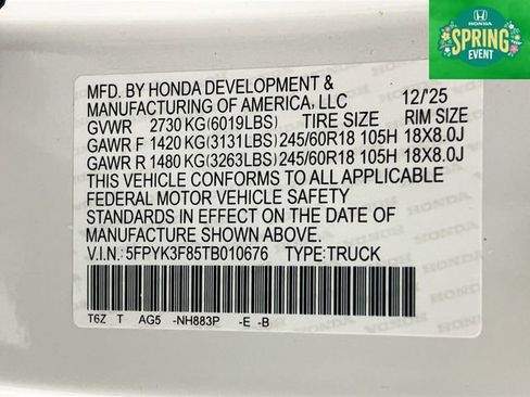 New 2026 Honda Ridgeline Black Edition image 33