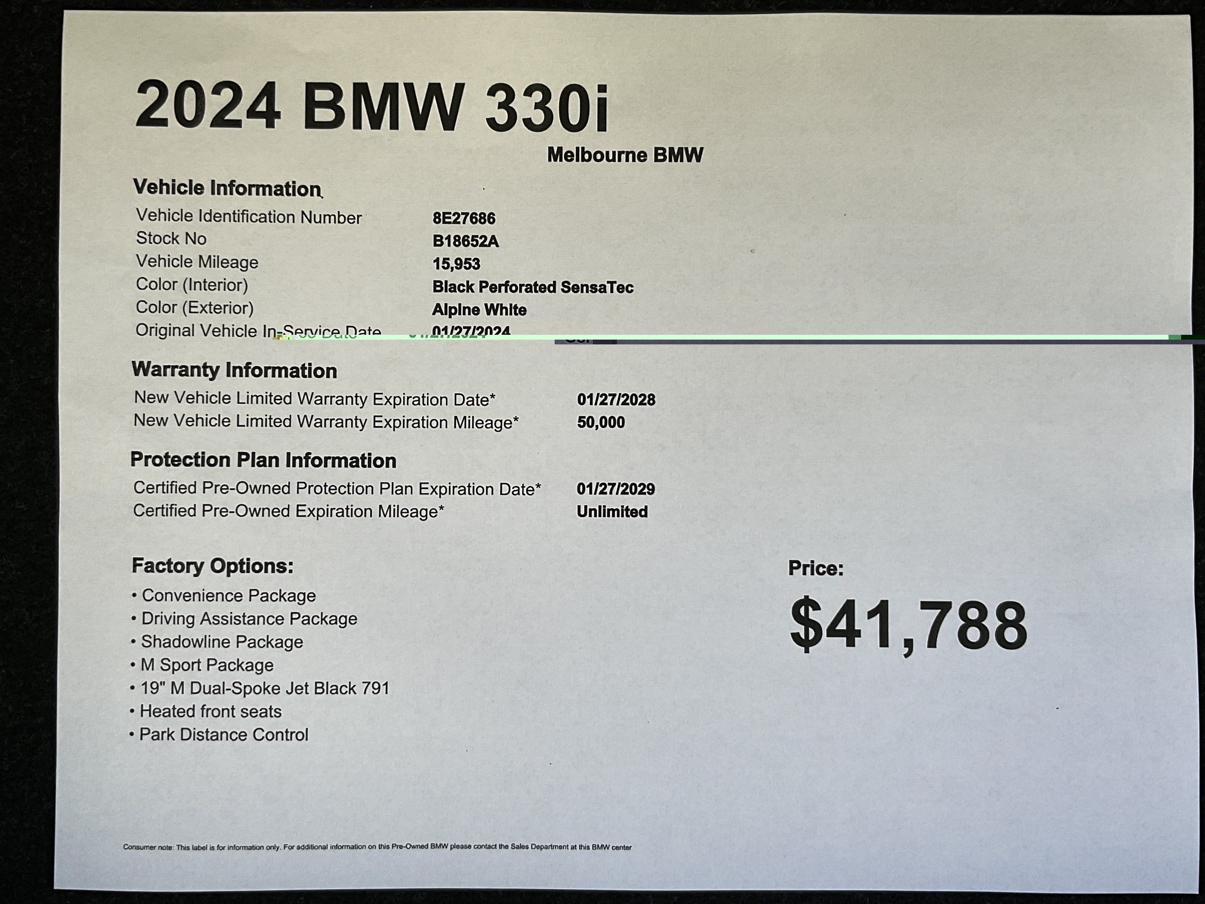 Certified 2024 BMW 330i Sedan w/ M Sport Package RWD image 38