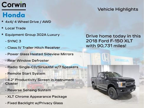 Used 2018 Ford F150 XLT w/ Equipment Group 302A Luxury AWD/4WD image 7
