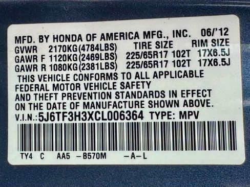 Used 2012 Honda Crosstour EX image 26