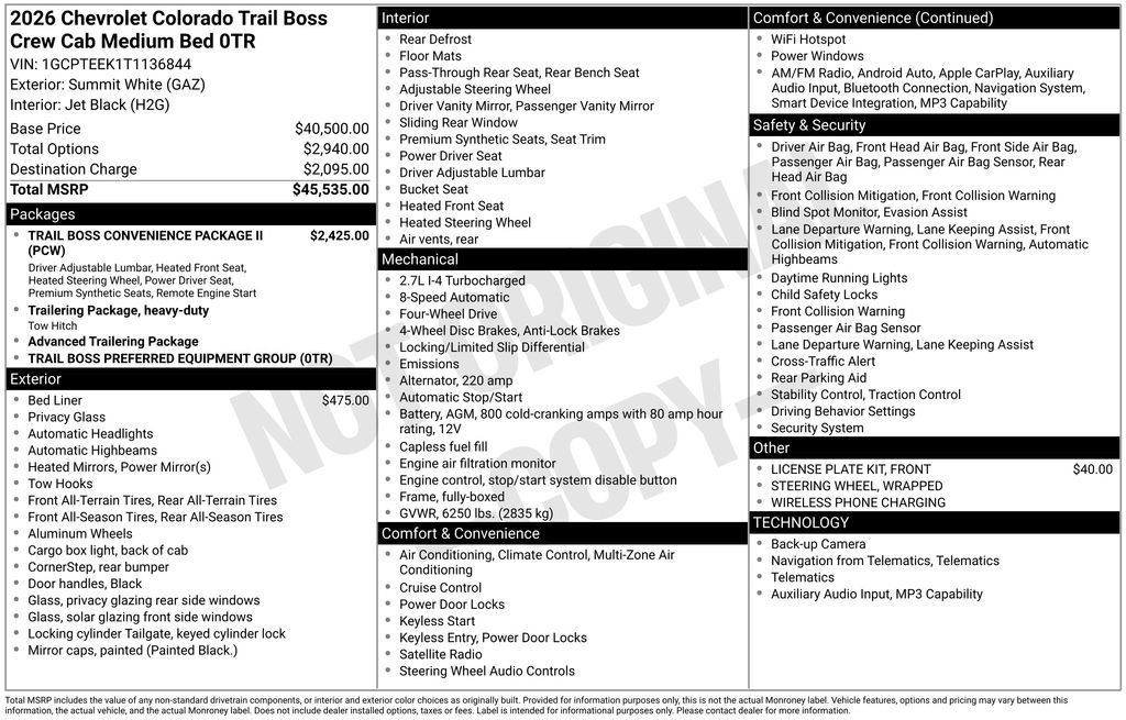 New 2026 Chevrolet Colorado Trail Boss AWD/4WD image 45
