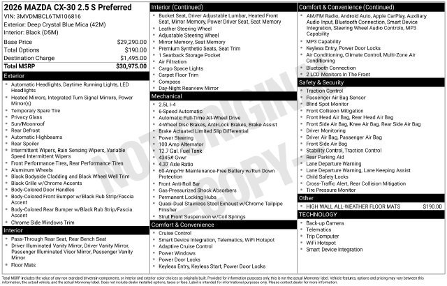 Certified 2026 MAZDA CX-30 AWD 2.5 S image 38