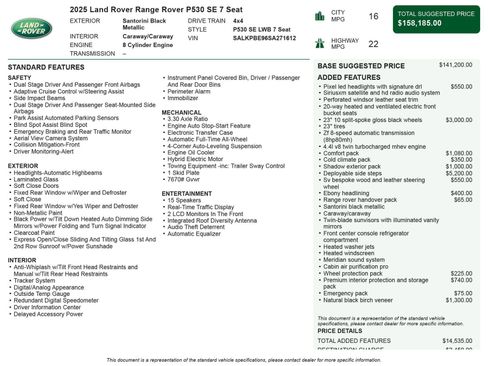 Used 2025 Land Rover Range Rover Long Wheelbase SE AWD/4WD image 5