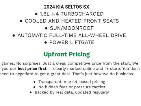 Used 2024 Kia Seltos SX w/ SX Sunroof Package AWD/4WD image 1