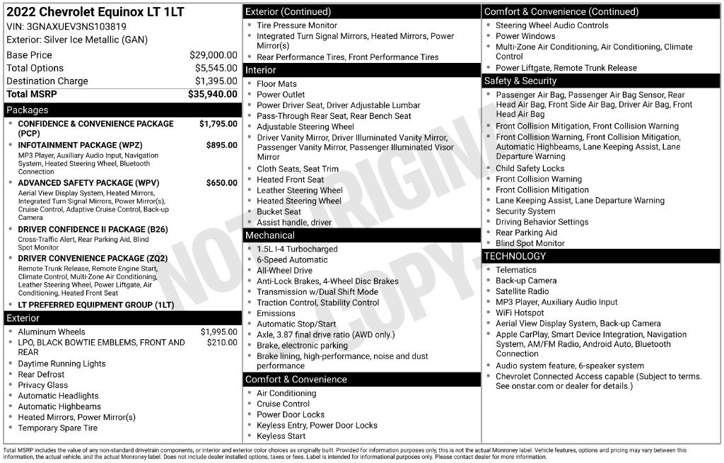 Used 2022 Chevrolet Equinox LT AWD/4WD image 4