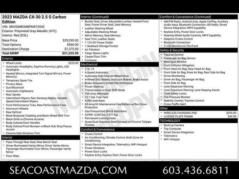 Used 2023 MAZDA CX-30 AWD 2.5 S w/ Preferred Package image 2