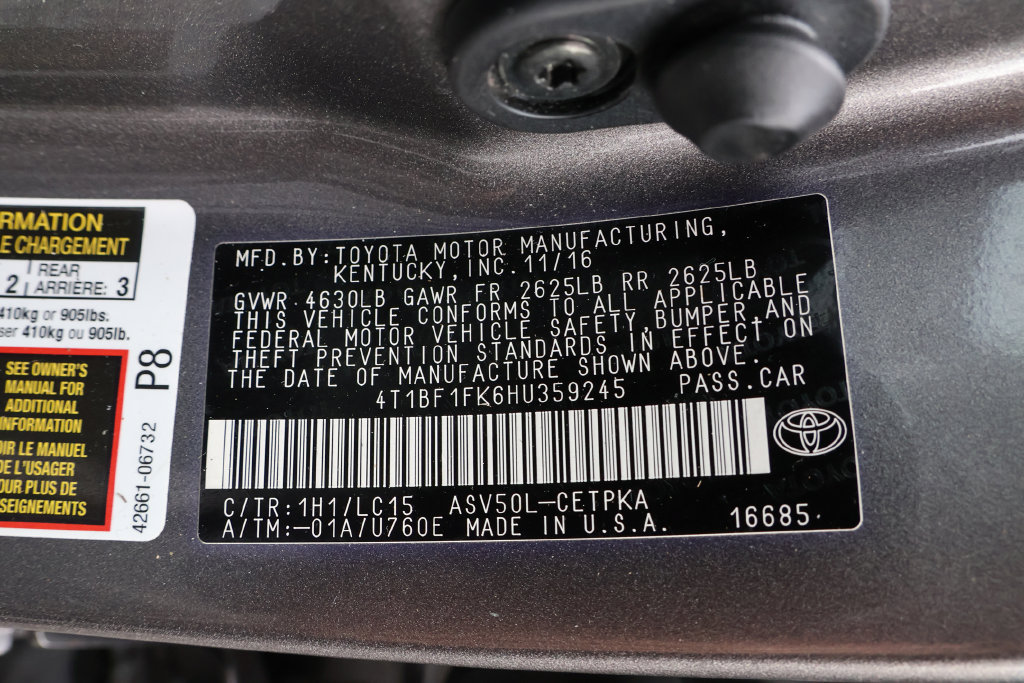 Used 2017 Toyota Camry XSE w/ Moonroof Package FWD image 42