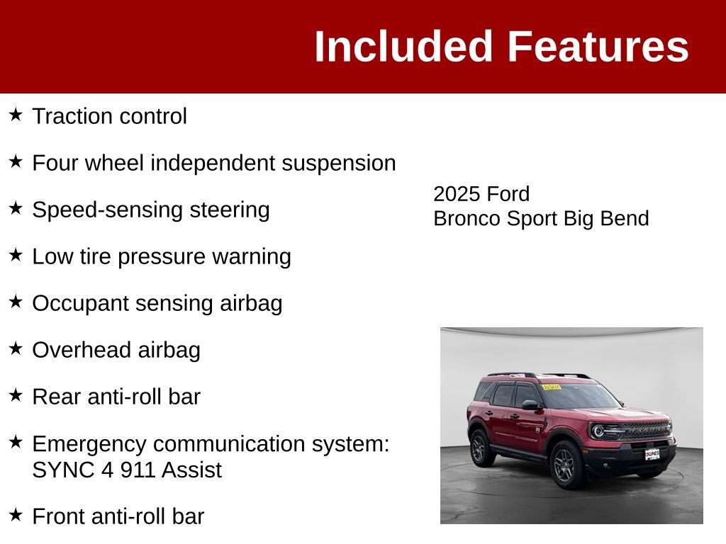 Used 2025 Ford Bronco Sport Big Bend w/ Convenience Package AWD/4WD image 4