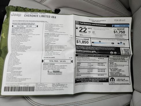 Used 2021 Jeep Cherokee Limited w/ Elite Package image 46