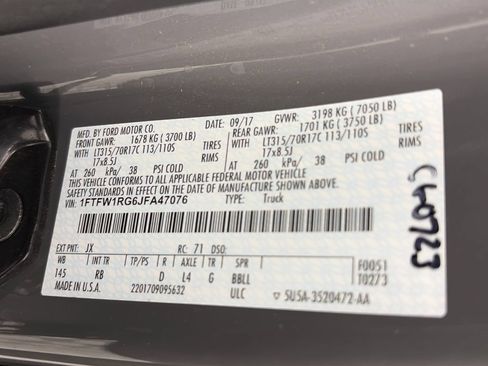 Certified 2018 Ford F150 Raptor w/ Equipment Group 802A Luxury AWD/4WD image 9