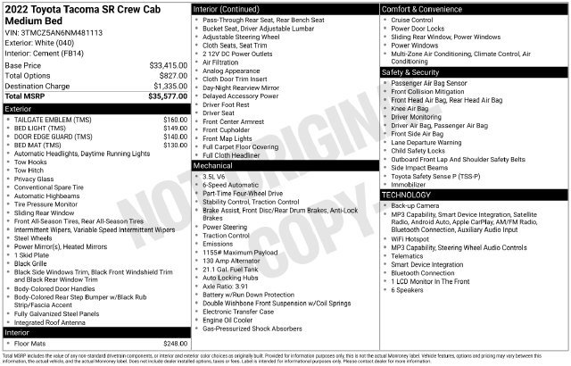 Used 2022 Toyota Tacoma SR AWD/4WD image 29
