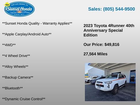 Used 2023 Toyota 4Runner 40th Anniversary SE AWD/4WD image 5
