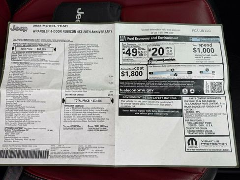 Used 2023 Jeep Wrangler Unlimited Rubicon 4xe image 62