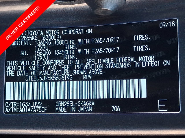 Certified 2019 Toyota 4Runner SR5 Premium AWD/4WD image 28