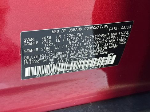 New 2025 Subaru Outback Premium image 33