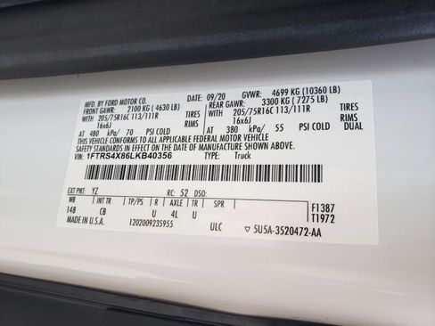 Used 2020 Ford Transit 350 148 High Roof Extended DRW w/ Upfitter Package RWD image 29