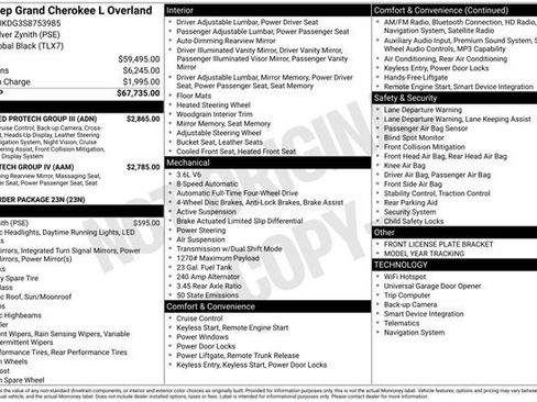 New 2025 Jeep Grand Cherokee L Overland w/ Advanced Protech Group III image 41