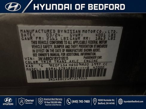 Used 2024 Nissan Sentra SV FWD image 15