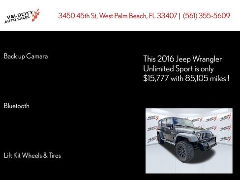 Used 2016 Jeep Wrangler Unlimited Sport w/ Quick Order Package 24S image 14