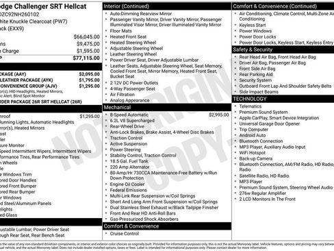 Used 2022 Dodge Challenger SRT Hellcat w/ Plus Package RWD image 6