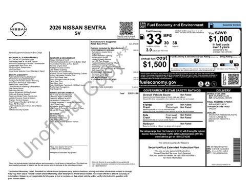 New 2026 Nissan Sentra SV w/ SV Convenience Package image 42