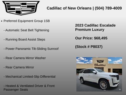 Used 2023 Cadillac Escalade Premium Luxury w/ Performance Package AWD/4WD image 6