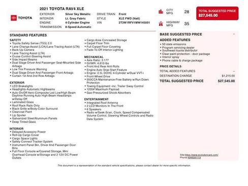 Used 2021 Toyota RAV4 XLE FWD image 3
