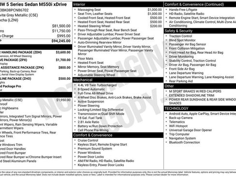 Certified 2023 BMW M550i xDrive w/ Dynamic Handling Package AWD/4WD image 2