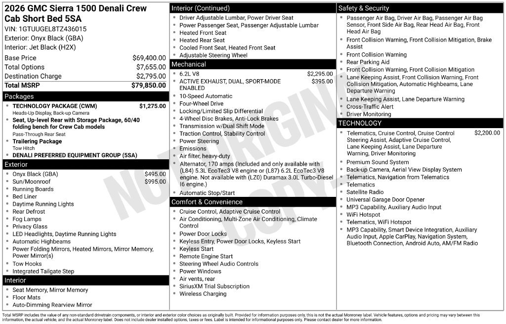 New 2026 GMC Sierra 1500 Denali w/ Technology Package AWD/4WD image 5